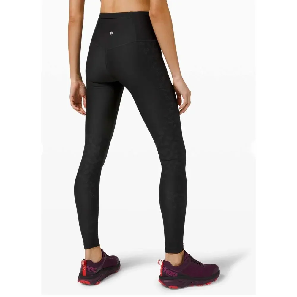 Lululemon‎ Womens Mapped Out High Rise Tight Camo Athletic Yoga Black Size 2